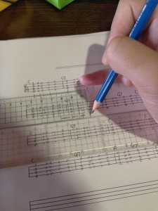 ウクレレTAB譜面縦線